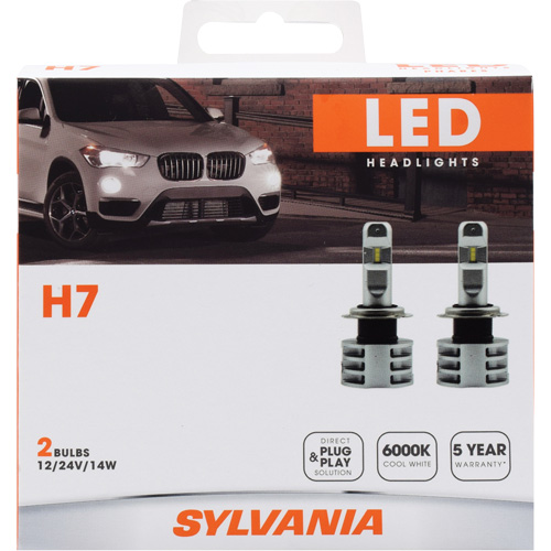 H7 Headlight Bulb, LED, 13.2 W/17 W, White Sidevic Inc.