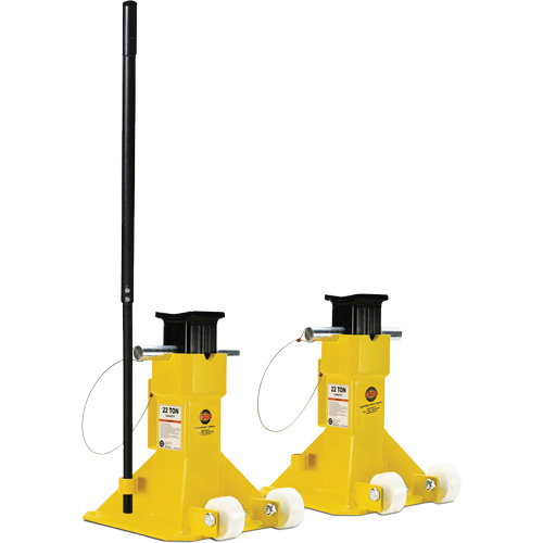 EZ-Wheel Jack Stand, Locking Pin, 22 Tons Capacity, 13-1/2" - 20" H Sidevic Inc.