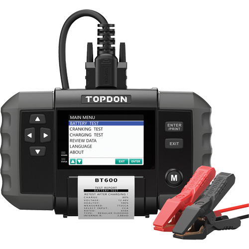 BT600 12V Battery & 12V/24V System Tester with Built-in Printer Sidevic Inc.