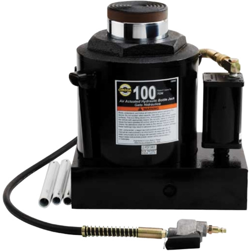 Air Actuated Bottle Jack, 100 Ton(s), Air Hydraulic/Manual Hydraulic, 17-22/25" Raised Height Sidevic Inc.