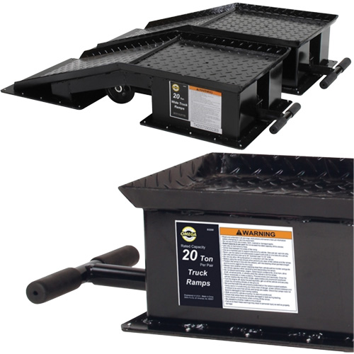 Rampes pour camions lourds avec longue poign&eacute;e en T, Capacit&eacute; 40 000 lb, 45" lo, 13-1/2" la, Hauteur de 9-19/50" Sidevic Inc.