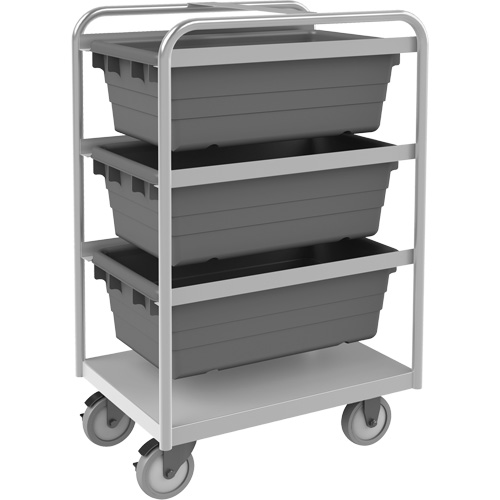 Mobile Tub Rack, Double-sided, 3 bins, 26" W x 18" D x 42" H Sidevic Inc.