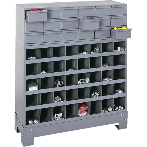 Unit&eacute; de stockage modulaire pour petites pi&egrave;ces, Acier, 18 tiroirs, 33-3/4" x 12-1/4" x 40-1/2", Gris Sidevic Inc.