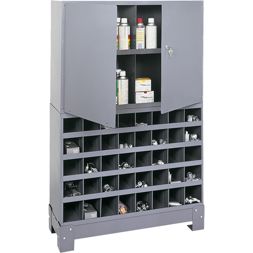 Unit&eacute; de stockage modulaire pour petites pi&egrave;ces, Acier, 0 tiroirs, 33-3/4" x 12-1/4" x 53-1/2", Gris Sidevic Inc.