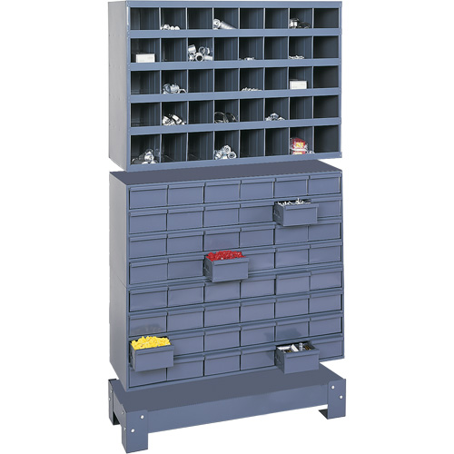 Modular Small Parts Storage Unit, Steel, 48 Drawers, 33-3/4" x 12-1/4" x 58-3/8", Grey Sidevic Inc.