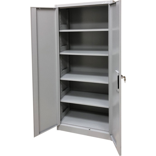 Armoire de rangement, Acier, 4 Tablettes, 66" h x 30" la x 15" P, Gris Sidevic Inc.