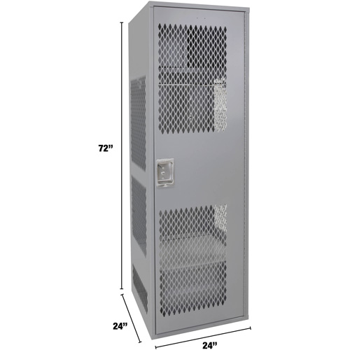 Casier pour &eacute;quipement avec porte, Acier, 24" la x 24" p x 72" h, Gris Sidevic Inc.