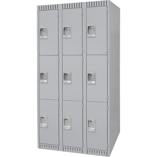 Casiers, 3 niveaux, Bloc de 3, 36" x 18" x 72", Acier, Gris, D&eacute;mont&eacute; Sidevic Inc.