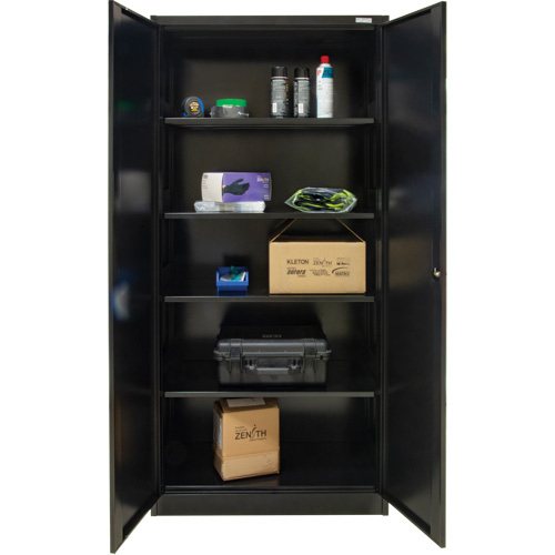 Armoire de rangement Hi-Boy, Acier, 4 Tablettes, 72" h x 36" la x 18" P, Noir Sidevic Inc.