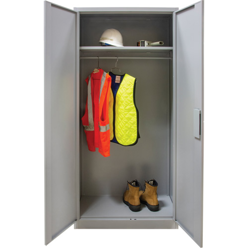 Wardrobe Storage Cabinet, Steel, 36" W x 18" D x 72" H, Grey Sidevic Inc.