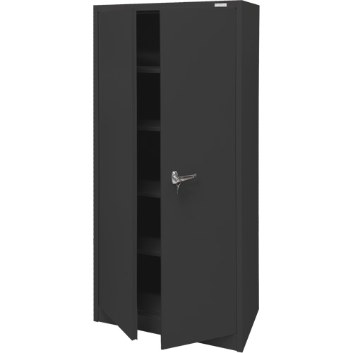 Storage Cabinet, Steel, 4 Shelves, 66" H x 30" W x 15" D, Black Sidevic Inc.