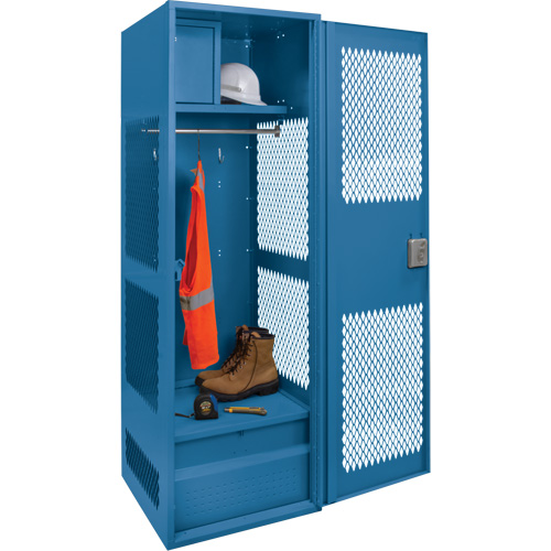 Casier pour &eacute;quipement avec porte, Acier, 24" la x 24" p x 72" h, Bleu fonc&eacute; Sidevic Inc.