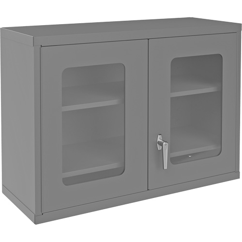 Armoire de rangement murale avec portes transparentes, 26-15/16" h x 35-7/8" la x 13-11/16" p, 2 tablettes, Acier, Gris Sidevic Inc.
