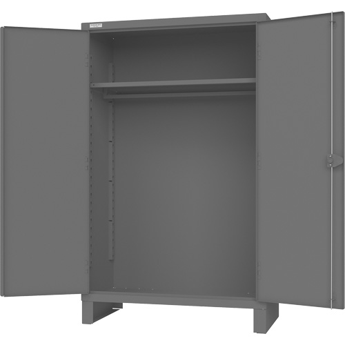 Armoire avec barre de suspension et portes encastr&eacute;es standards, Acier, 78" h x 48" la x 24" P, Gris Sidevic Inc.