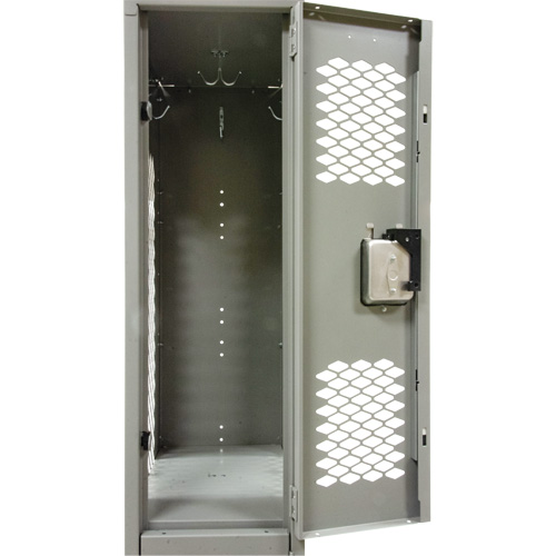 Casiers ventil&eacute;s, 2 niveaux, 12" x 18" x 78", Acier, Gris, D&eacute;mont&eacute;, Perfor&eacute; Sidevic Inc.