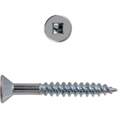 Flat Head Square Drive Wood Screws, #8 x 2-1/2" L, Zinc Plated Sidevic Inc.