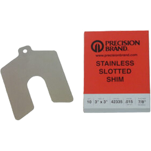Slotted Shim Assortments, 2" L x 0.001"- 0.125" Thickness, 2" W, Stainless Steel Sidevic Inc.