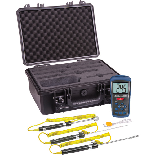 Thermocouple Thermometer Kit, Contact, Digital, -58-2000°F (-50-1300°C) Sidevic Inc.
