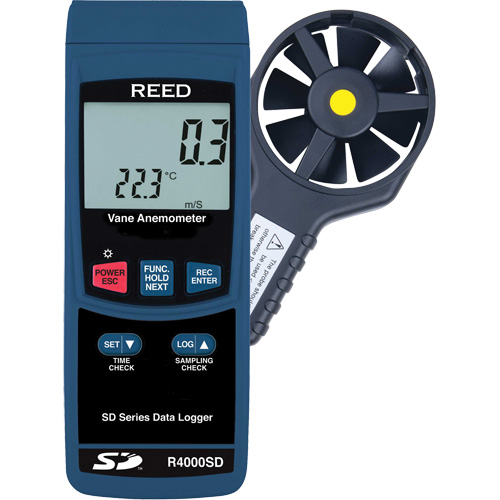 Thermo-Anemometer, Data Logging, 0.4 - 30 m/sec Air Velocity Range Sidevic Inc.