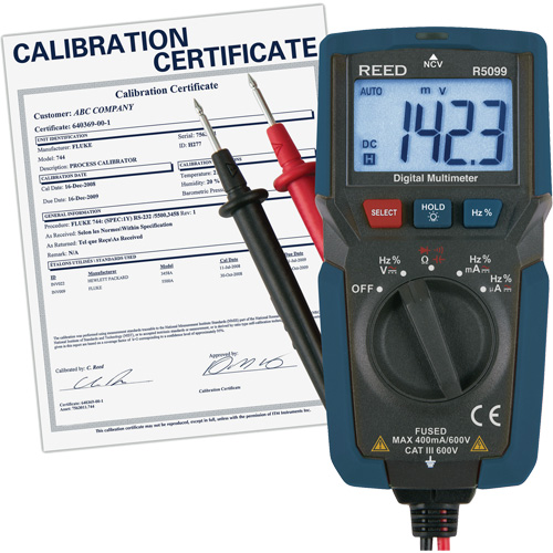 Compact Multimeter with Non-Contact Voltage and Calibration Certificate, AC/DC Voltage, AC/DC Current Sidevic Inc.