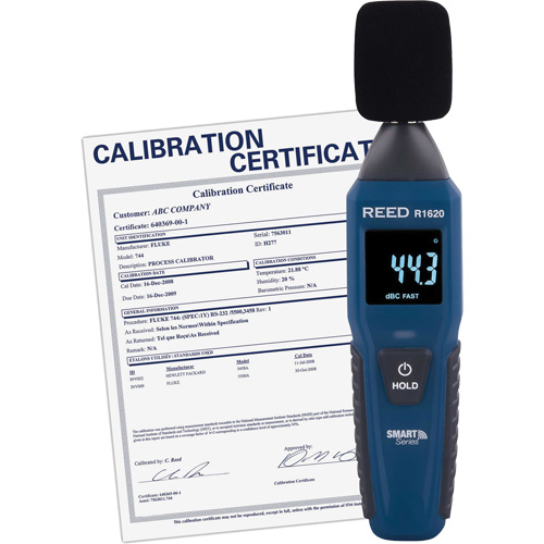 Sonom&egrave;tre Bluetooth Smart Series avec certificat de calibration, Gamme de mesure 30 - 130 dB Sidevic Inc.