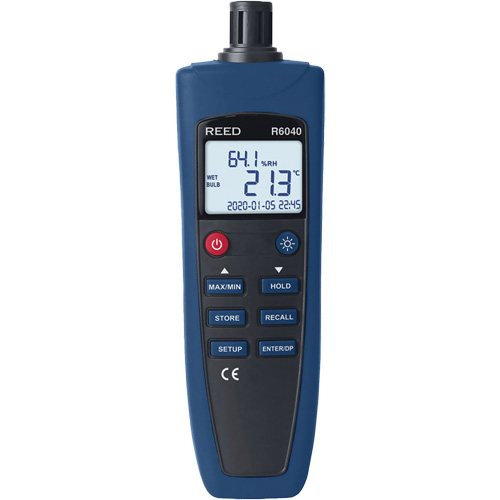 Psychrometer/Thermo-Hygrometer, 0% - 99.9% RH, -4°- 158° F ( -20° - 70° C ) Sidevic Inc.