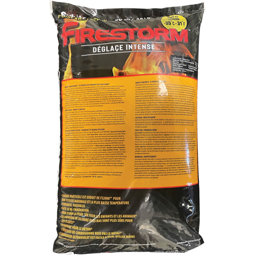 Produits de d&eacute;glaçage intense Firestorm, Sac, 44 lb (20 kg), Point de fonte -35°C (-31°F) Sidevic Inc.