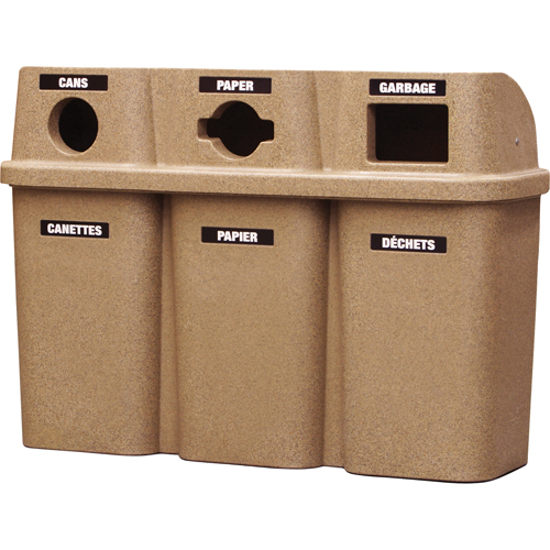 Recycling Containers Bullseye, Curbside, Plastic, 3 x 22 US Gal. Sidevic Inc.