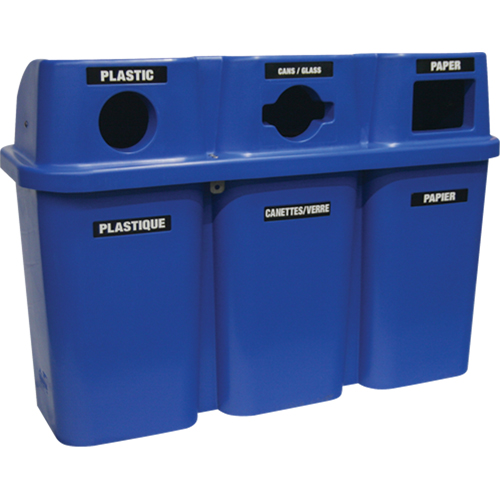 Contenants de recyclage Bullseye, Bord de rue, Plastique, 3 x 22 gal. US Sidevic Inc.