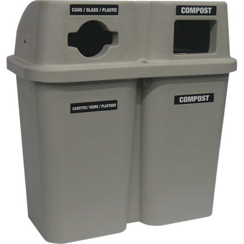 Recycling Containers Bullseye, Curbside, Plastic, 2 x 22 US gal. Sidevic Inc.