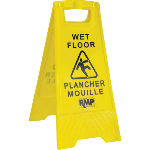 Panneau d'avertissement "Plancher mouill&eacute;", Bilingue avec pictogramme Sidevic Inc.