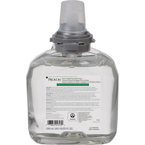 Savon pour les mains certifi&eacute; vert pour distributeur PROVON TFX, Mousse, 1200 ml, Parfum&eacute; Sidevic Inc.