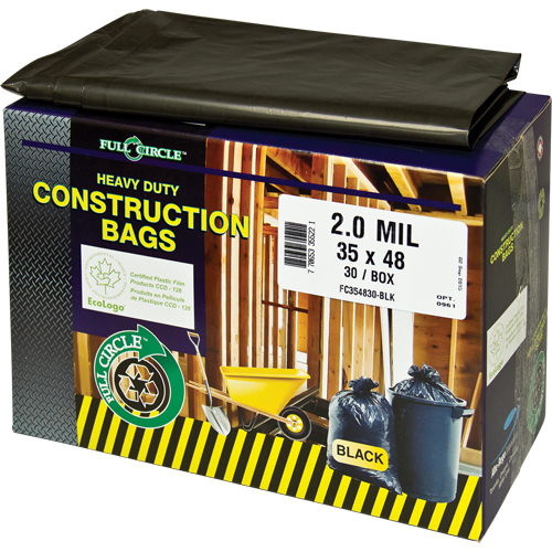 Contractor Liners, Strong, 30" W x 48" L, 2 mils, Black, 121.13 L (32 Gal.) Capacity Sidevic Inc.