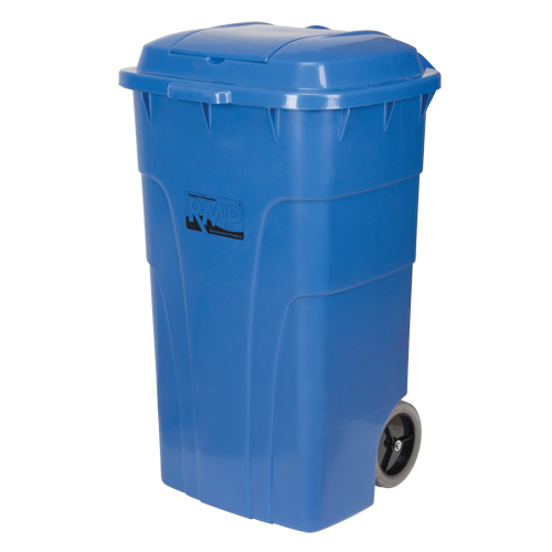 Bac de recyclage roulant, Bord de rue, Poly&eacute;thyl&egrave;ne, 65 gal. US Sidevic Inc.