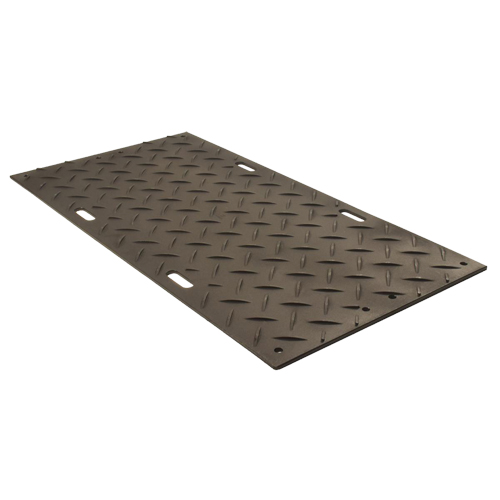 Medium-Duty Ground Protection, 4' x 8', High Density Polyethylene, Textured, Black Sidevic Inc.
