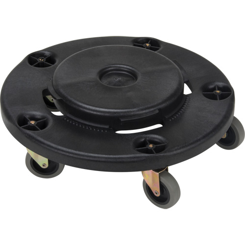 Socle roulant pour contenant &agrave; d&eacute;chets, Polypropyl&egrave;ne, Noir, Convient aux contenants 24" dia. Sidevic Inc.
