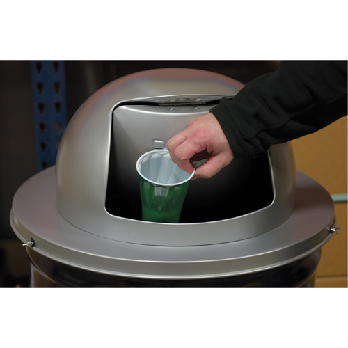 Couvercle pour baril &agrave; d&eacute;chets, Couvercle bomb&eacute;, M&eacute;tal, Convient aux contenants 23-1/2" dia. Sidevic Inc.
