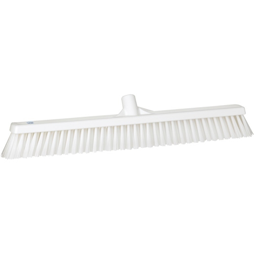Combo Bristle Push Broom, Coarse/Fine Bristles, 24", Polyester, White Sidevic Inc.