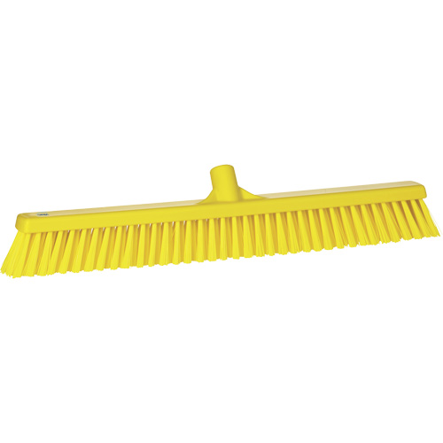 Combo Bristle Push Broom, Coarse/Fine Bristles, 24", Polyester, Yellow Sidevic Inc.