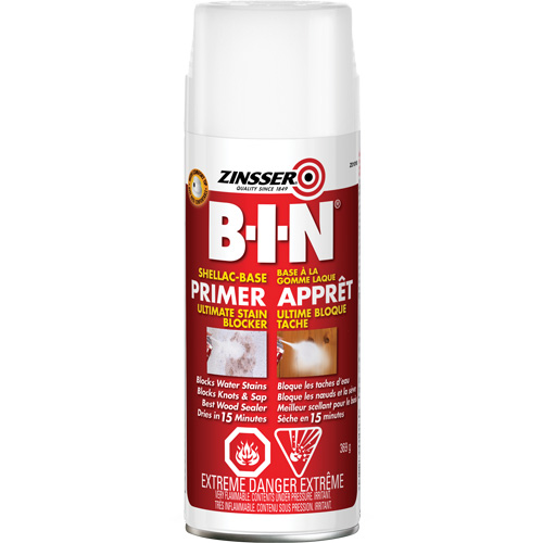 B-I-N&reg; Shellac-Base Sealer Primer, 369 g, Aerosol Can, White Sidevic Inc.