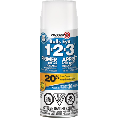 Bulls Eye 1-2-3&reg; Water-Base Primer, Aerosol Can, White Sidevic Inc.
