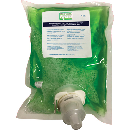 Moisturizing Hair & Body Wash, 1 L, Green Apple, Bag Cartridge Sidevic Inc.