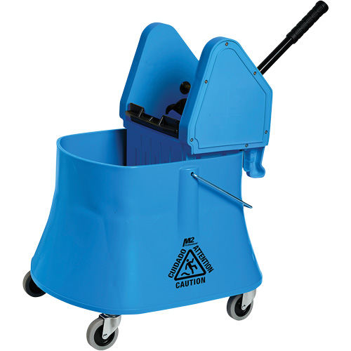 Ensemble de seau pour vadrouille et essoreuse Champ, Pression vers le bas, 7,5 gal. US (30 pintes), Bleu Sidevic Inc.
