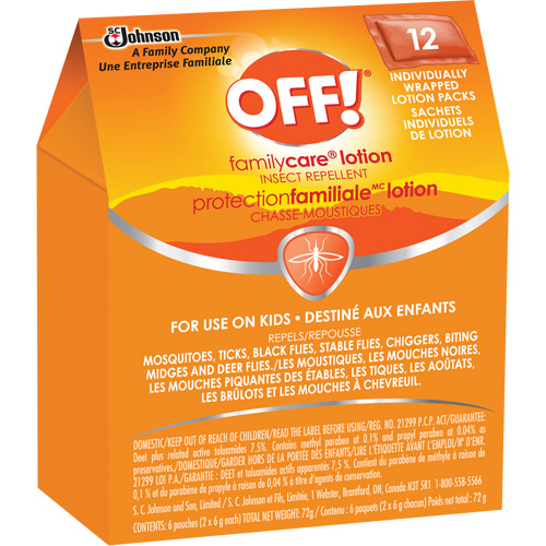 Insectifuge Off! Protection familiale, DEET &agrave; 7,5 %, Lotion, 6 g Sidevic Inc.