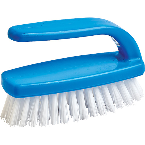Brosse pour le nettoyage des ongles, 4" l, Soies Synth&eacute;tique, Bleu/Blanc Sidevic Inc.
