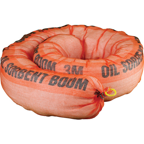 Barri&egrave;re de pollution absorbante pour produits p&eacute;troliers, Huile seulement, 1,5' lo x 10" la, Absorption 69,3 gal Sidevic Inc.