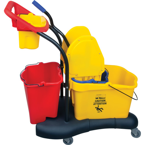 Chariot &agrave; vadrouille multifonction, Pression vers le bas, 9,5 gal. US (38 pintes), Jaune Sidevic Inc.