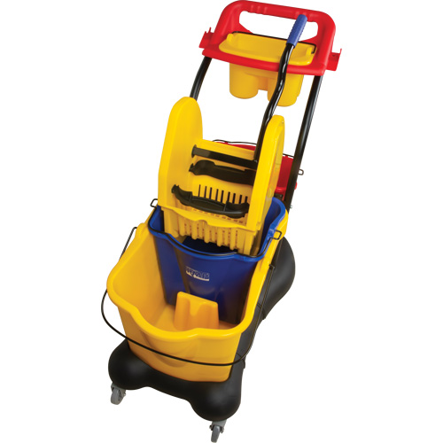 Chariot &agrave; vadrouille multifonction, Pression vers le bas, 9,5 gal. US (38 pintes), Jaune Sidevic Inc.