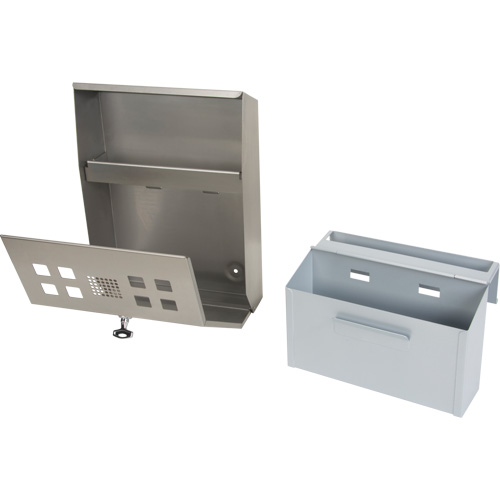 Smoking Receptacle, Wall-Mount, Stainless Steel, 1.6 Litres Capacity, 13-4/5" Height Sidevic Inc.