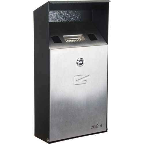 Smoking Receptacle, Wall-Mount, Stainless Steel, 1 Litre Capacity, 11-4/5" Height Sidevic Inc.
